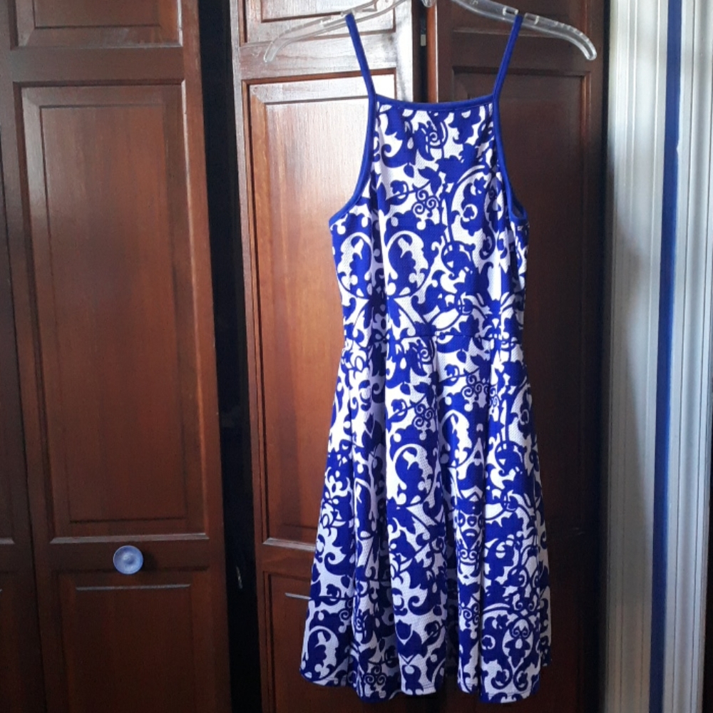 Soprano Beautiful Dress Blue & White, Stretchy! 💙